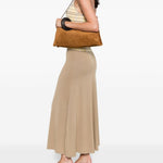 Borsa a spalla wally in pelle scamosciata in marrone Staud - donna 