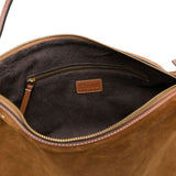 Borsa a spalla wally in pelle scamosciata in marrone Staud - donna 
