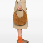 Borsa Moon in pelle in marrone Staud - donna 