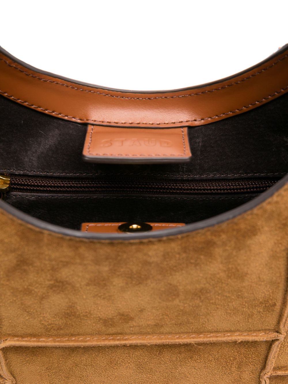 Borsa Moon in pelle in marrone Staud - donna 