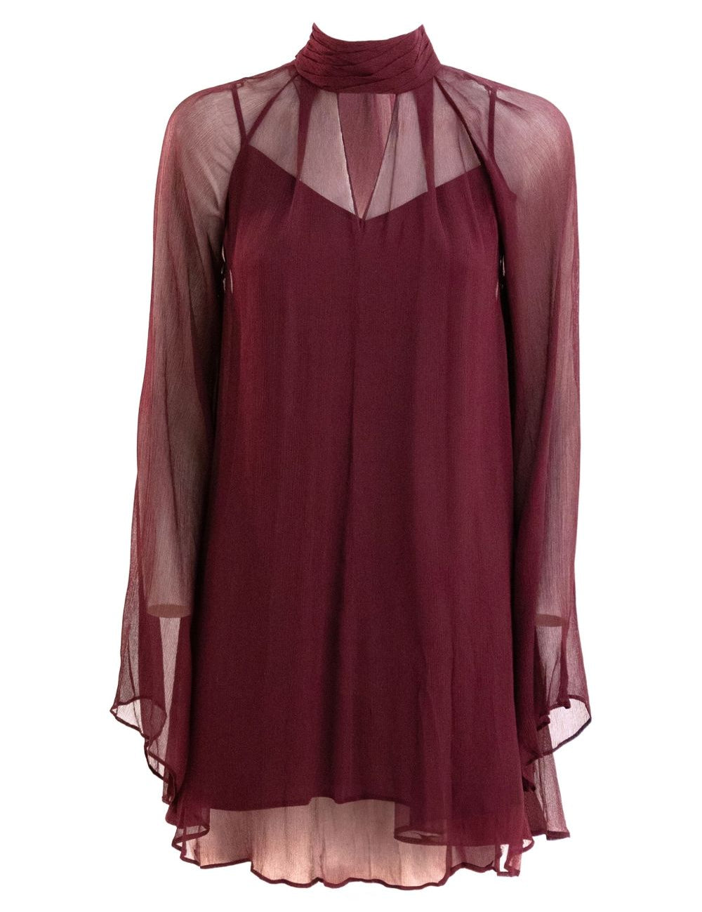 Abito con inserti velati in borgogna Staud - donna 