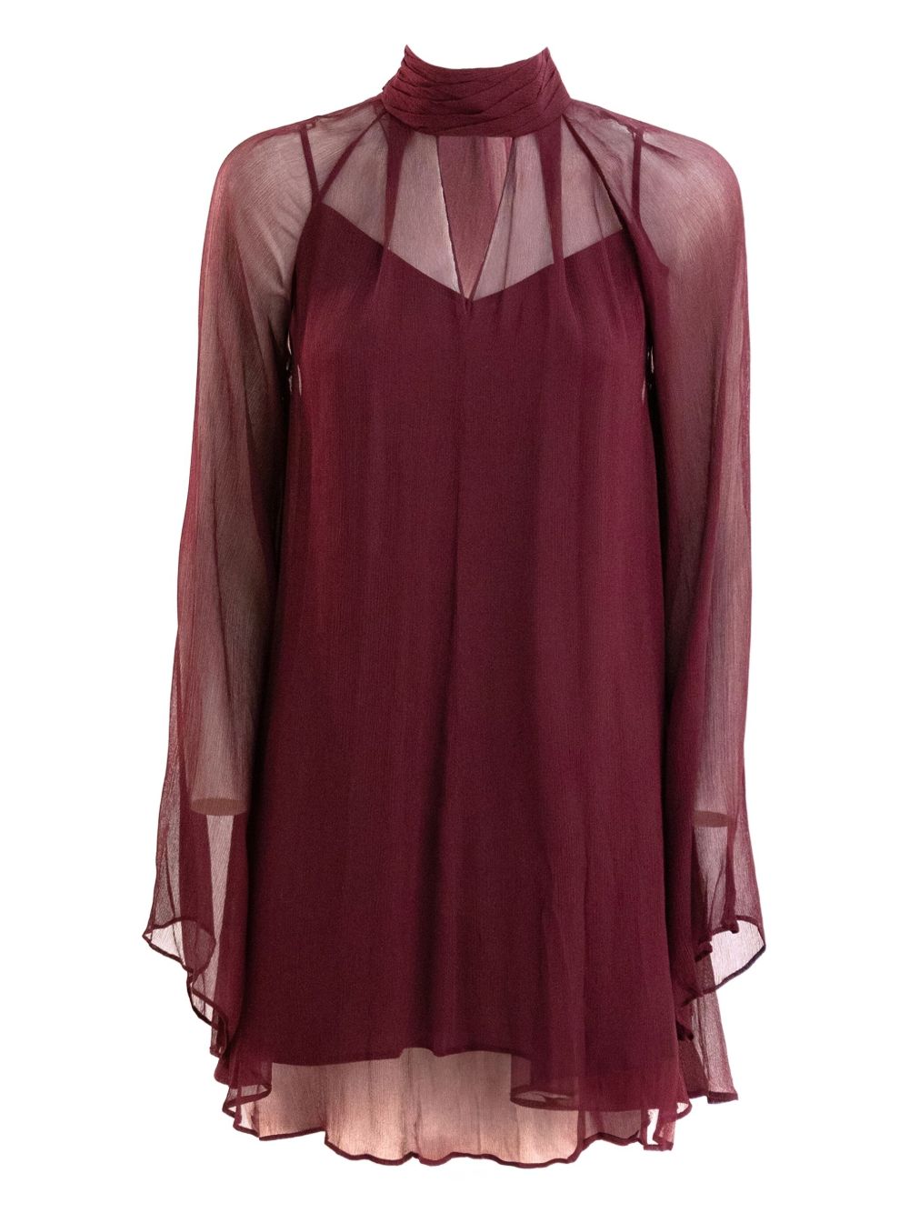 Abito con inserti velati in borgogna Staud - donna 