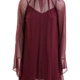 Abito con inserti velati in borgogna Staud - donna 