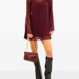 Abito con inserti velati in borgogna Staud - donna 