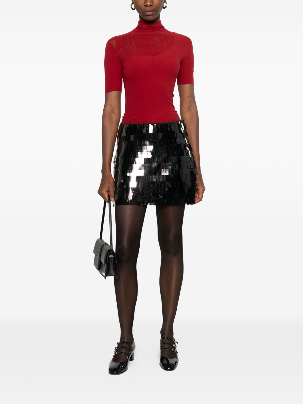 Minigonna Max con paillettes in nero Staud - donna 