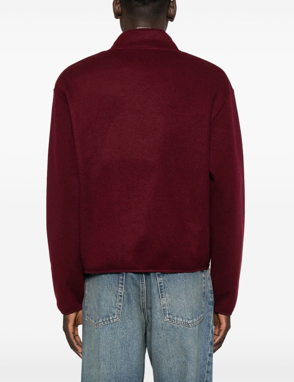 Felpa in lana con mezza zip in bordeaux Sunflower - uomo 