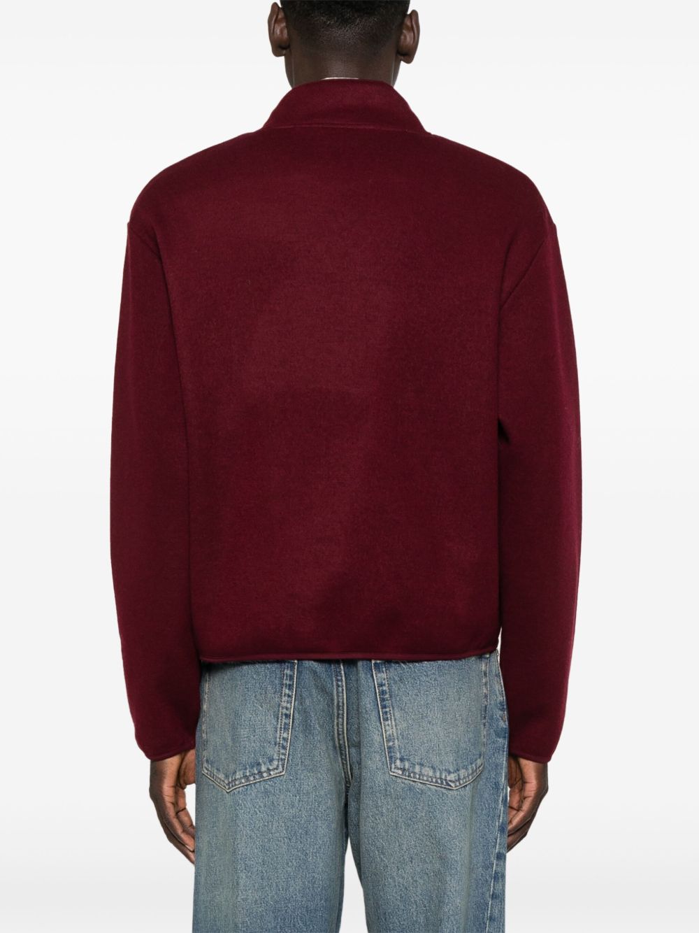Felpa in lana con mezza zip in bordeaux Sunflower - uomo 