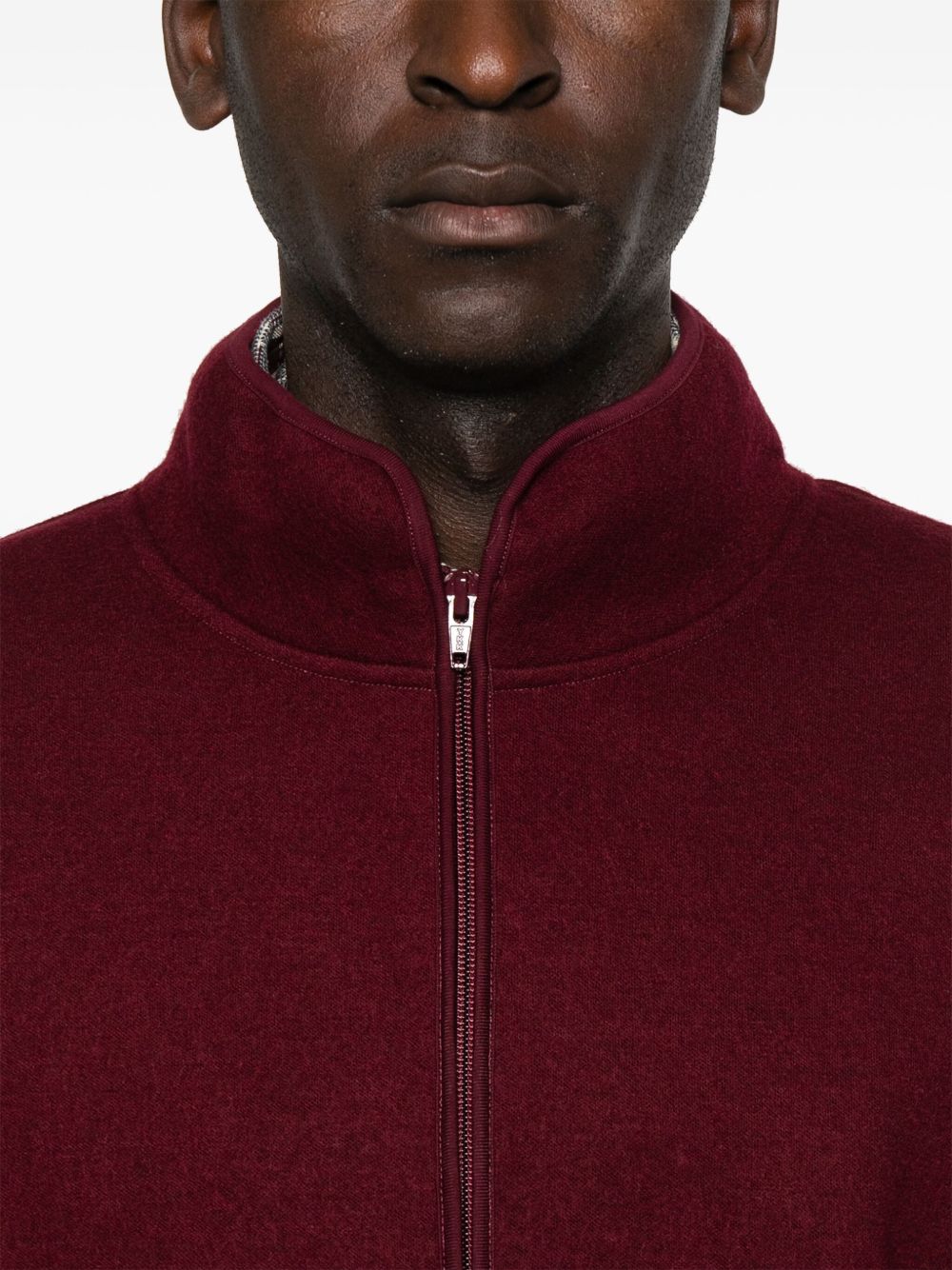 Felpa in lana con mezza zip in bordeaux Sunflower - uomo 