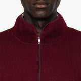 Felpa in lana con mezza zip in bordeaux Sunflower - uomo 