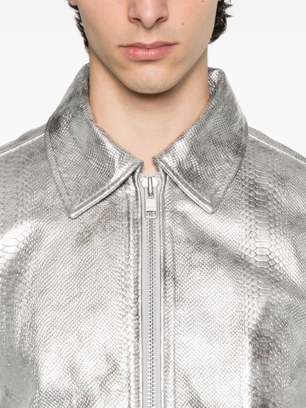 Giacca con effetto pitonato in argento Sunflower - uomo 