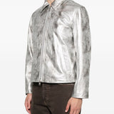 Giacca con effetto pitonato in argento Sunflower - uomo 