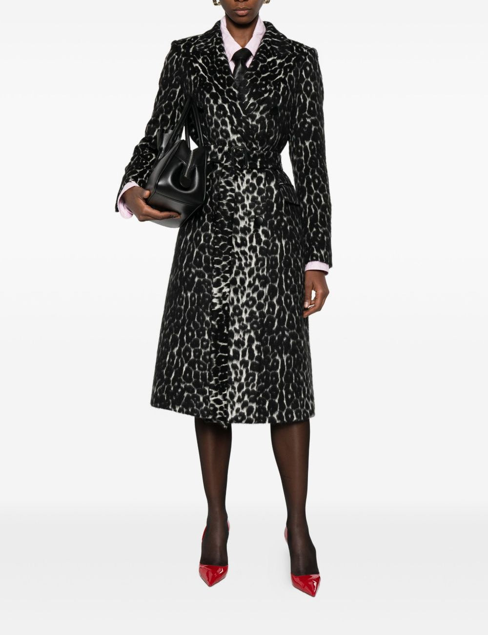 Cappotto con stampa leopardata in nero Tagliatore - donna 