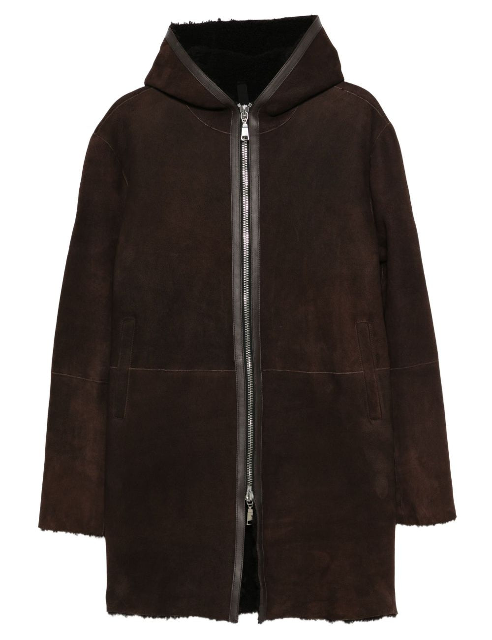 Cappotto con zip e cappuccio in marrone Tagliatore - uomo 