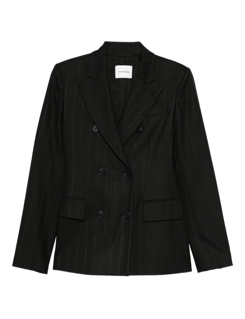 Giacca doppiopetto gessata in nero The andamane - donna 