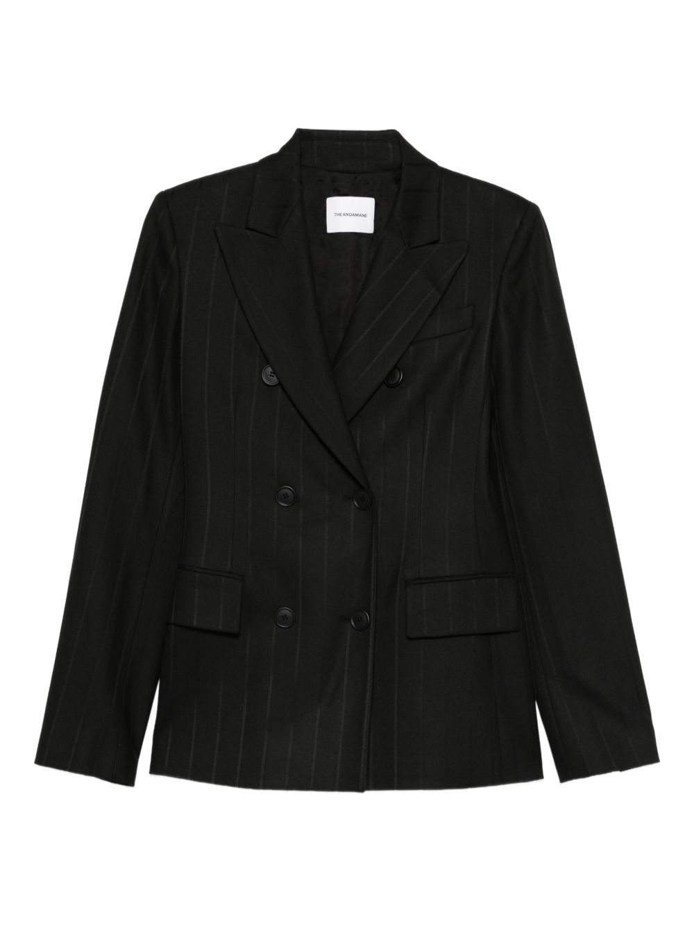 Giacca doppiopetto gessata in nero The andamane - donna 