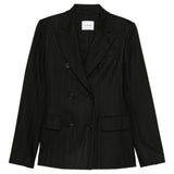 Giacca doppiopetto gessata in nero The andamane - donna 
