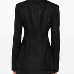 Giacca doppiopetto gessata in nero The andamane - donna 