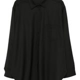 Camicia con collo a punta con bottoni frontali in nero The andamane - donna 