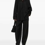 Camicia con collo a punta con bottoni frontali in nero The andamane - donna 