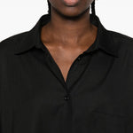 Camicia con collo a punta con bottoni frontali in nero The andamane - donna 