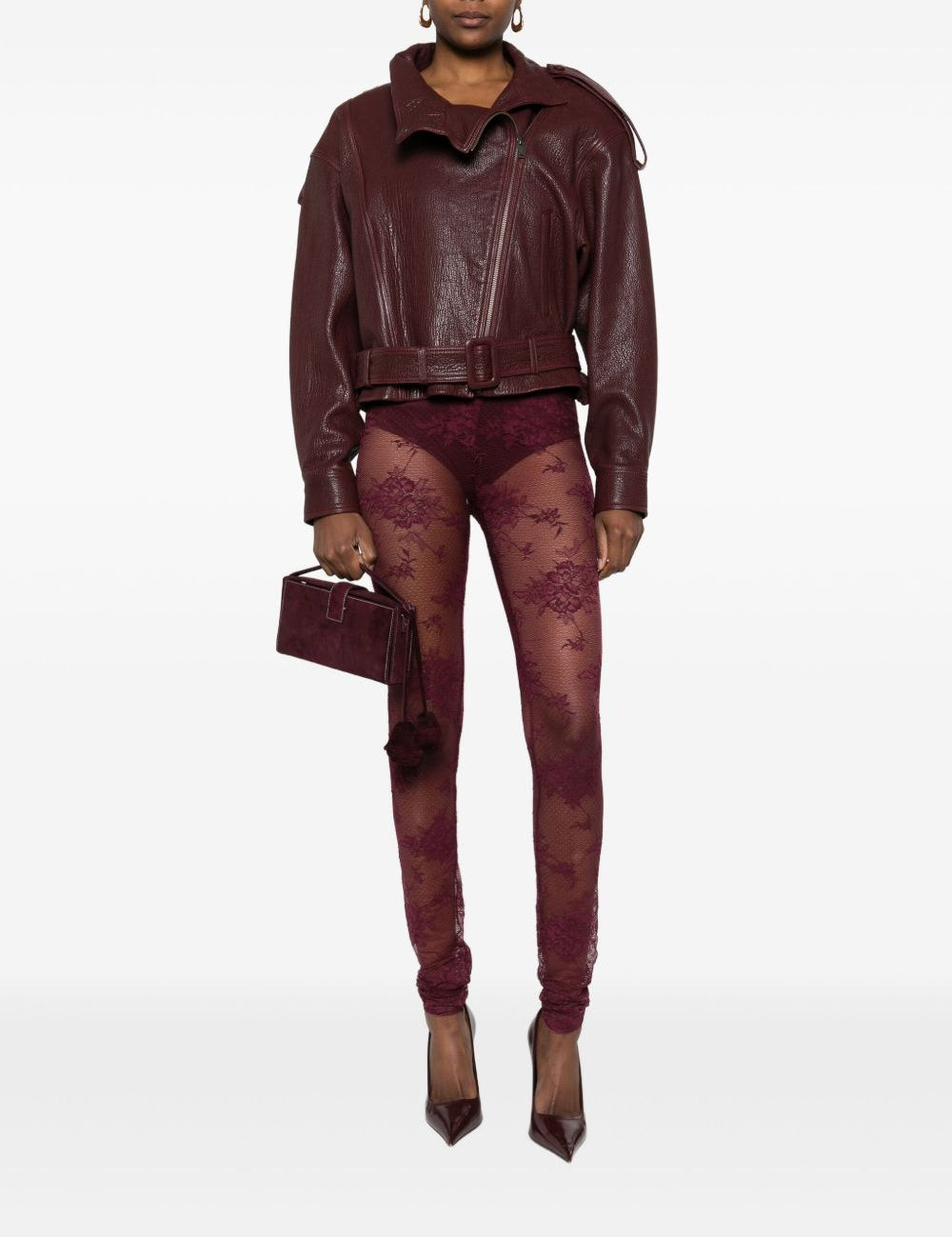Leggings in pizzo floreale in rosso The andamane - donna 