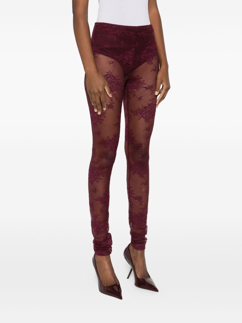 Leggings in pizzo floreale in rosso The andamane - donna 