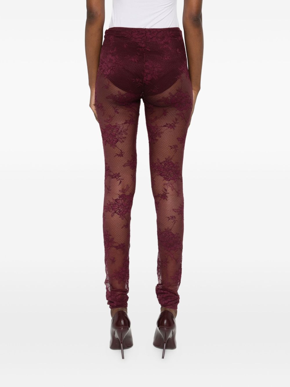 Leggings in pizzo floreale in rosso The andamane - donna 