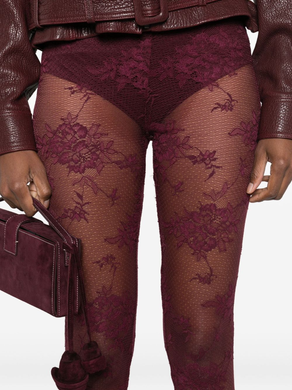 Leggings in pizzo floreale in rosso The andamane - donna 