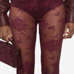 Leggings in pizzo floreale in rosso The andamane - donna 
