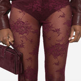 Leggings in pizzo floreale in rosso The andamane - donna 