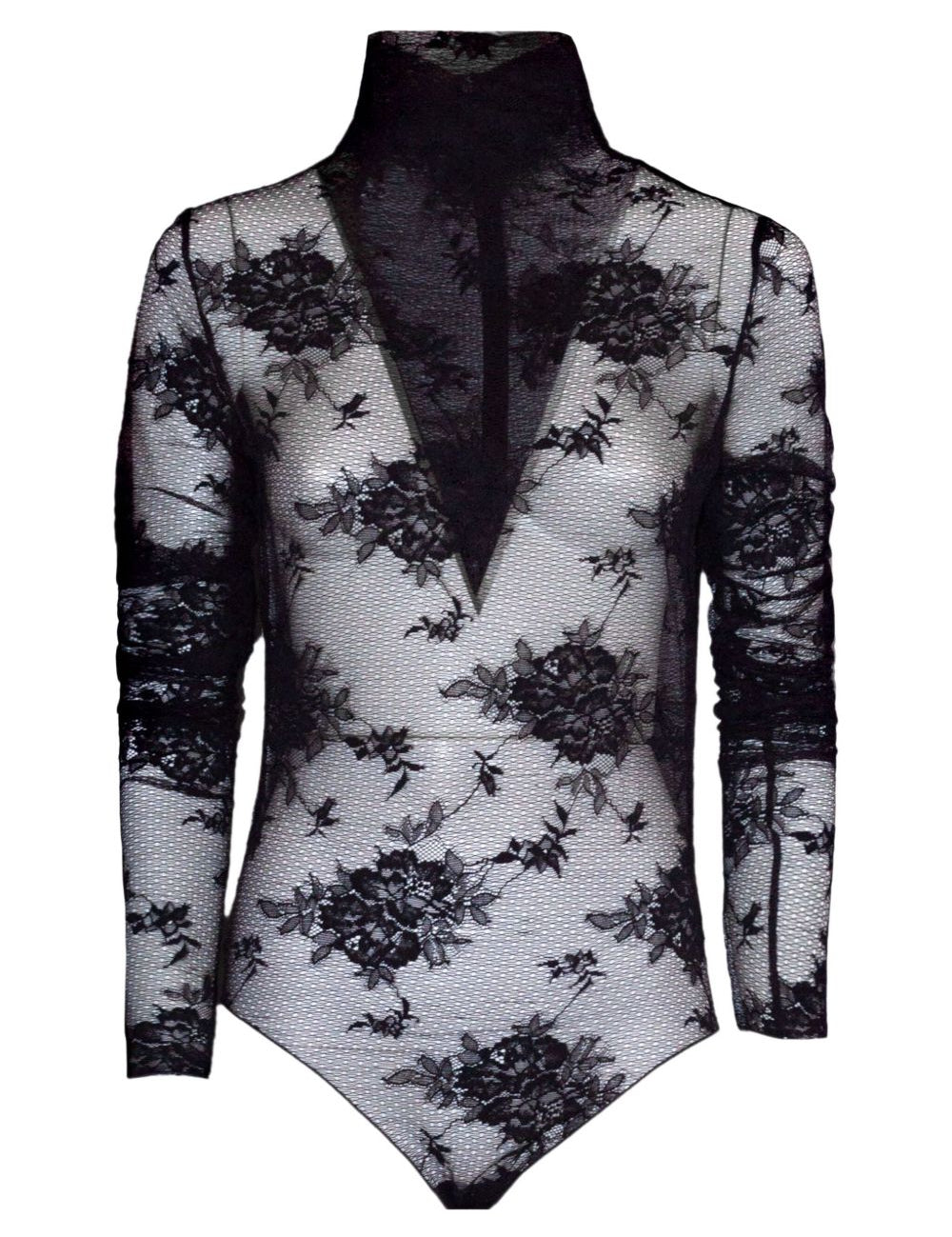 Body con ricamo a fiori in nero The andamane - donna 