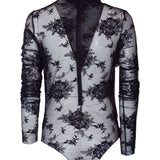 Body con ricamo a fiori in nero The andamane - donna 