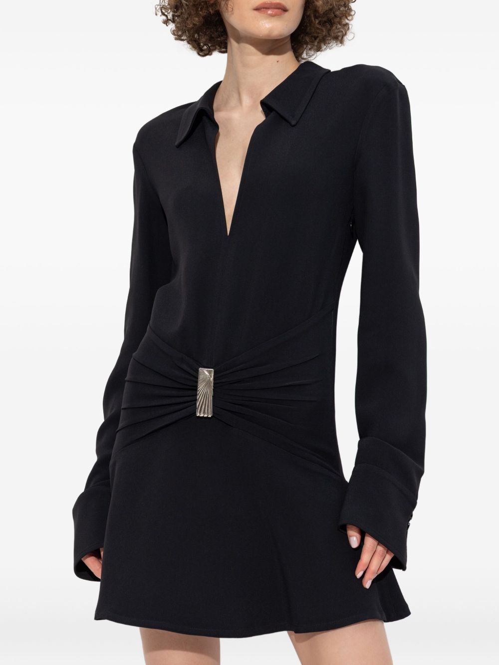 Abito mini con dettaglio con ruches in nero The attico - donna 