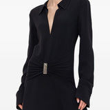 Abito mini con dettaglio con ruches in nero The attico - donna 