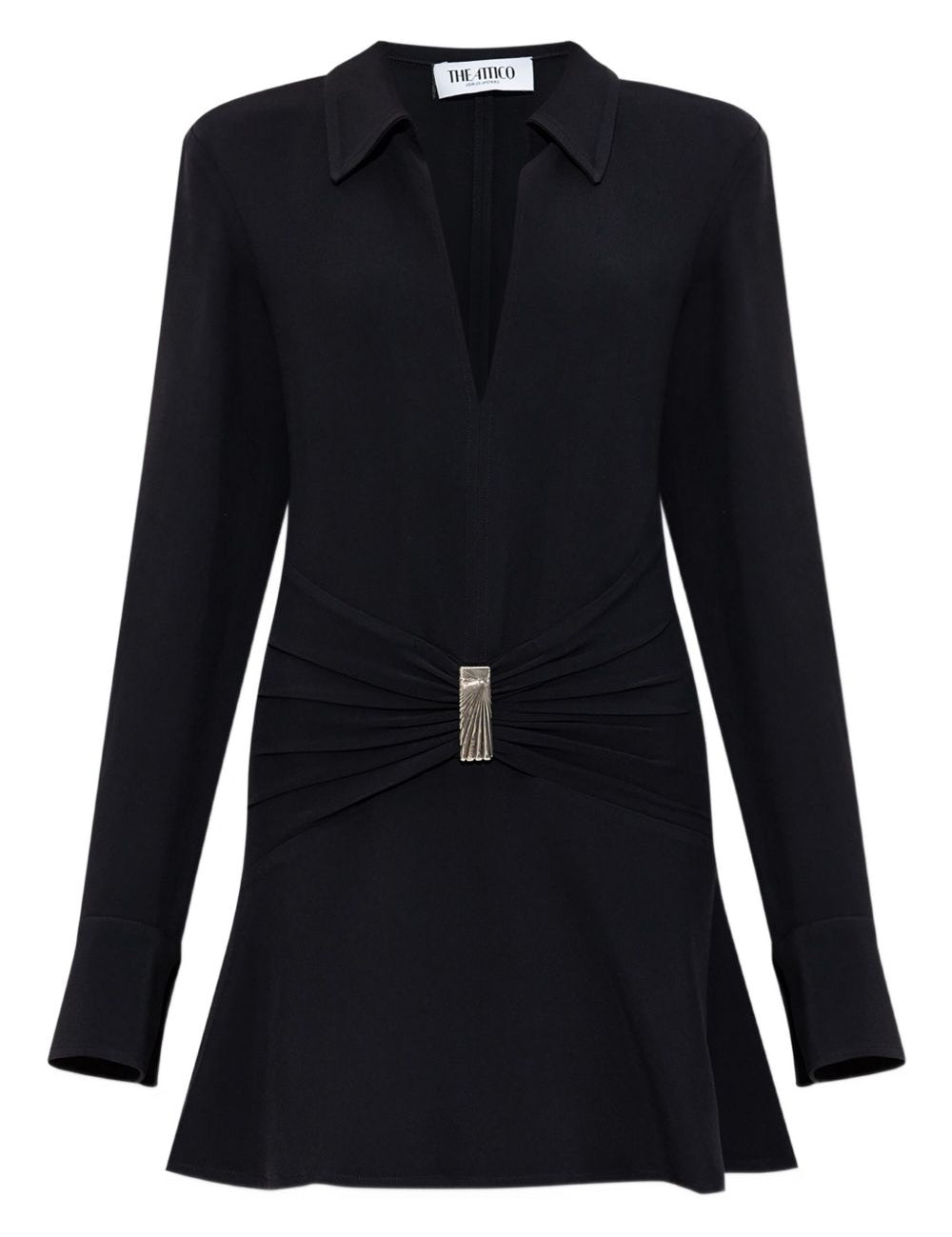 Abito mini con dettaglio con ruches in nero The attico - donna 
