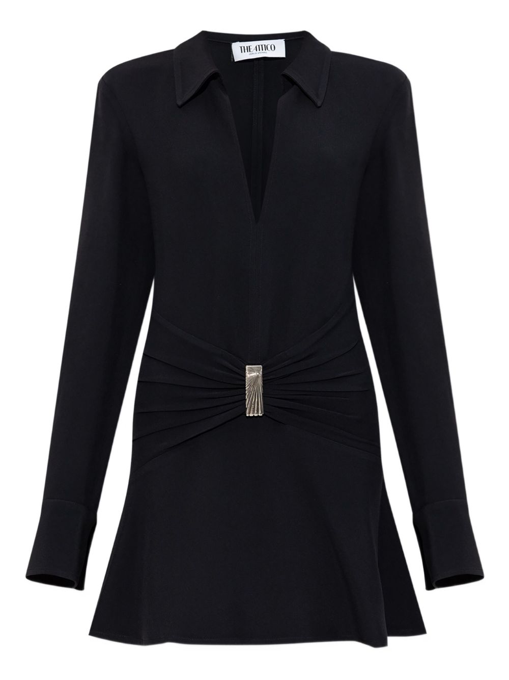 Abito mini con dettaglio con ruches in nero The attico - donna 