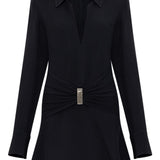 Abito mini con dettaglio con ruches in nero The attico - donna 