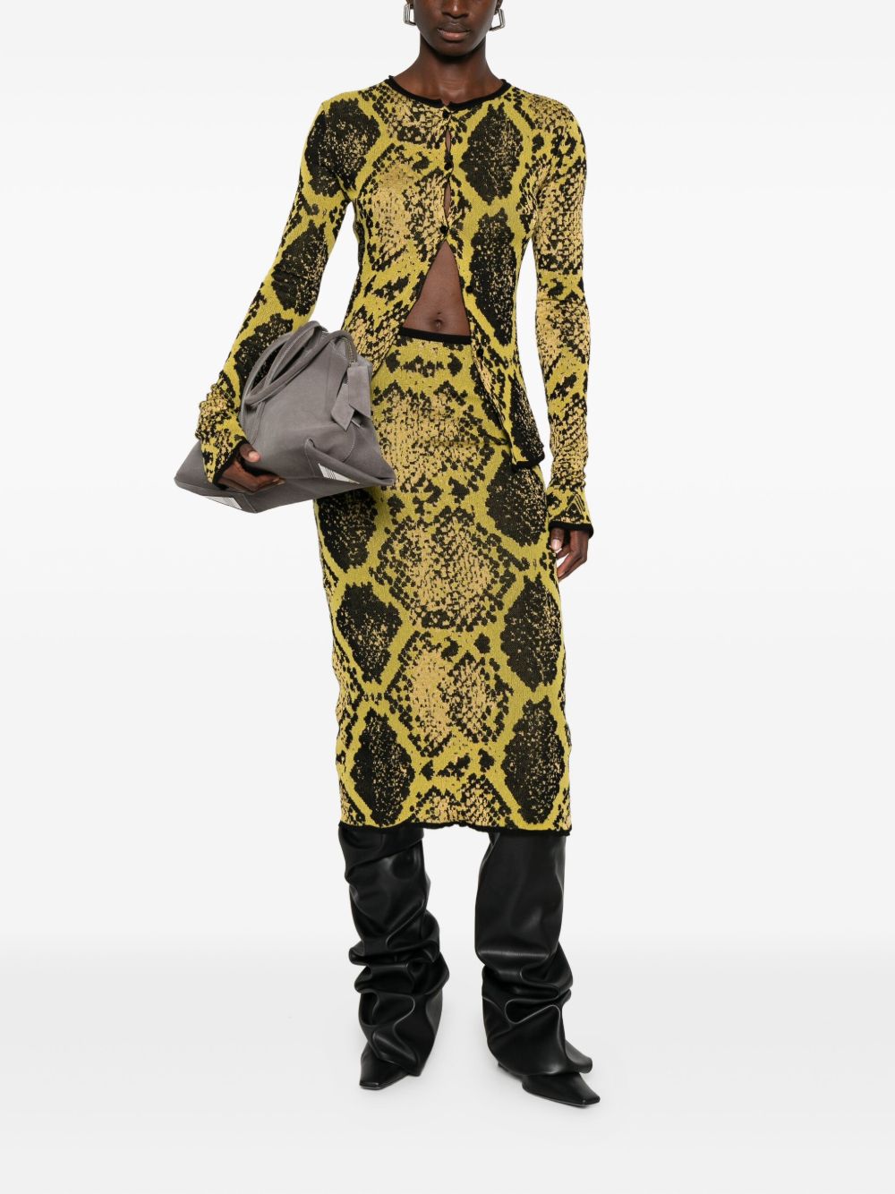 Maglia con stampa animalier in giallo The Attico - donna 