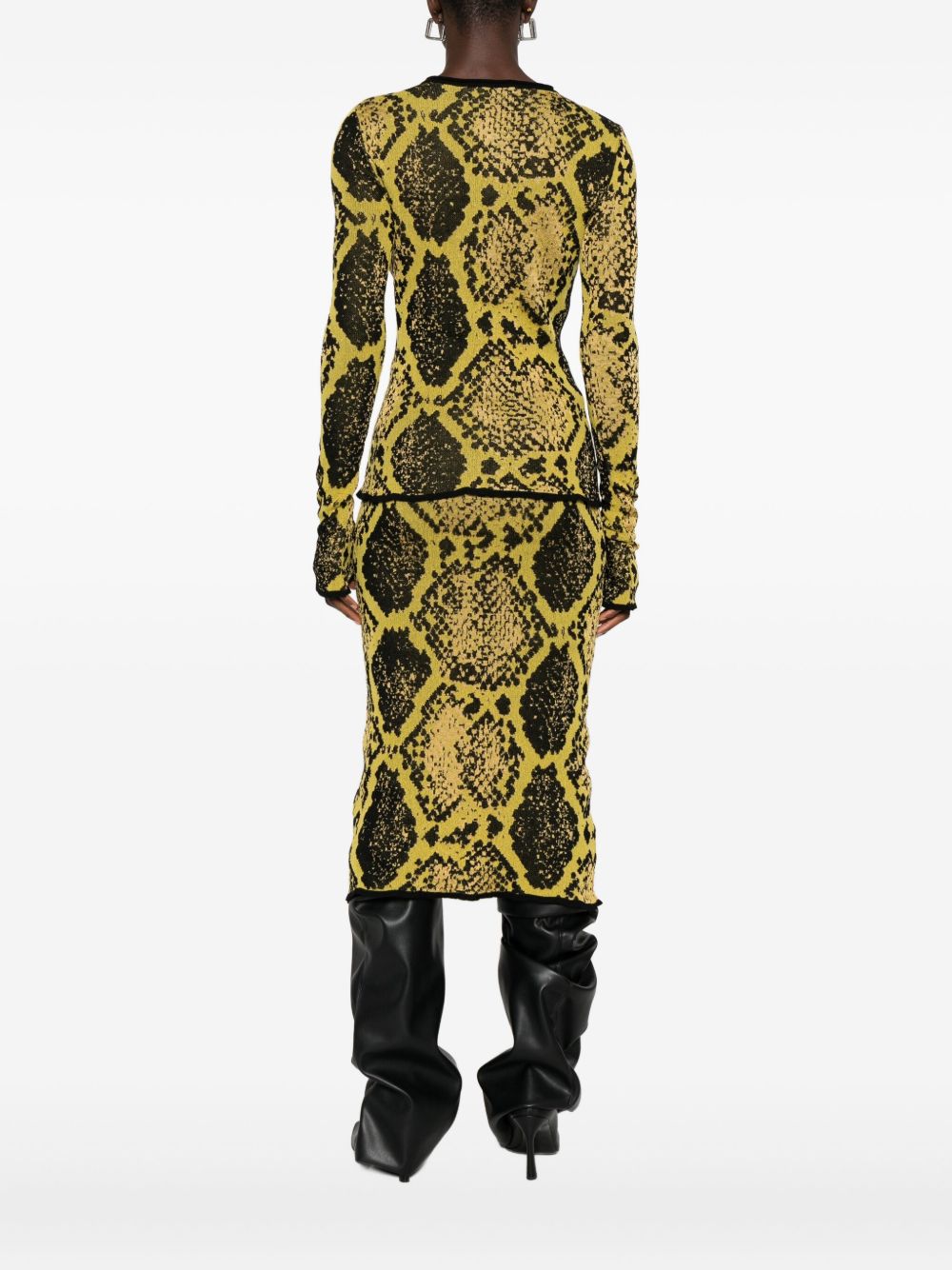 Maglia con stampa animalier in giallo The Attico - donna 