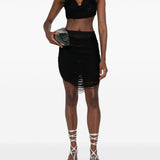 Mini gonna con frange  in nero The attico - donna 