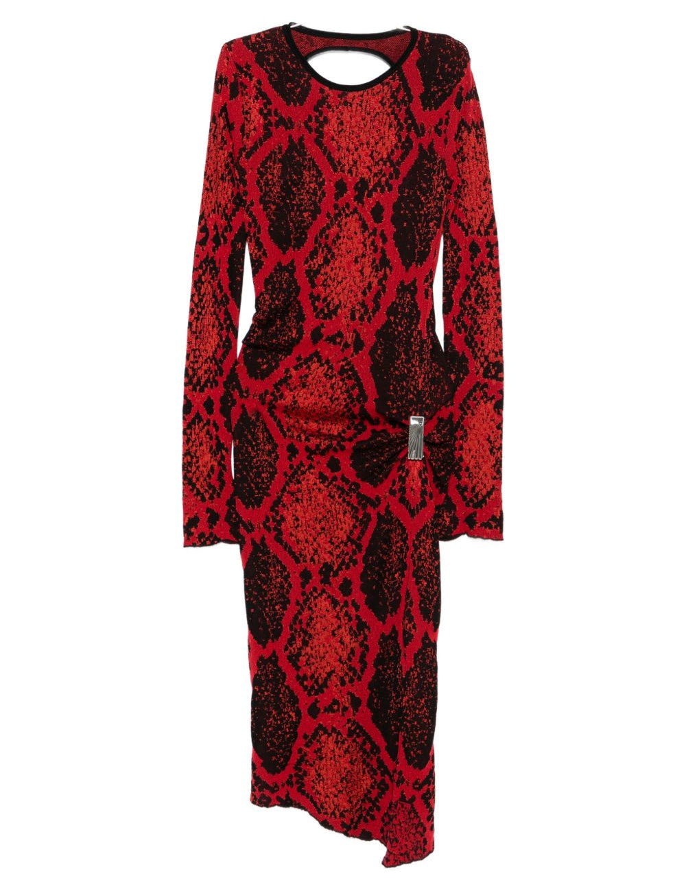 Abito midi con stampa animalier in rosso The Attico - donna 