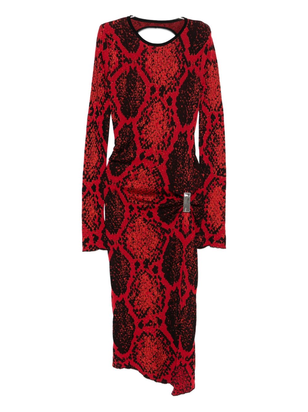 Abito midi con stampa animalier in rosso The Attico - donna 