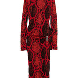 Abito midi con stampa animalier in rosso The Attico - donna 