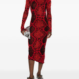 Abito midi con stampa animalier in rosso The Attico - donna 