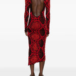 Abito midi con stampa animalier in rosso The Attico - donna 