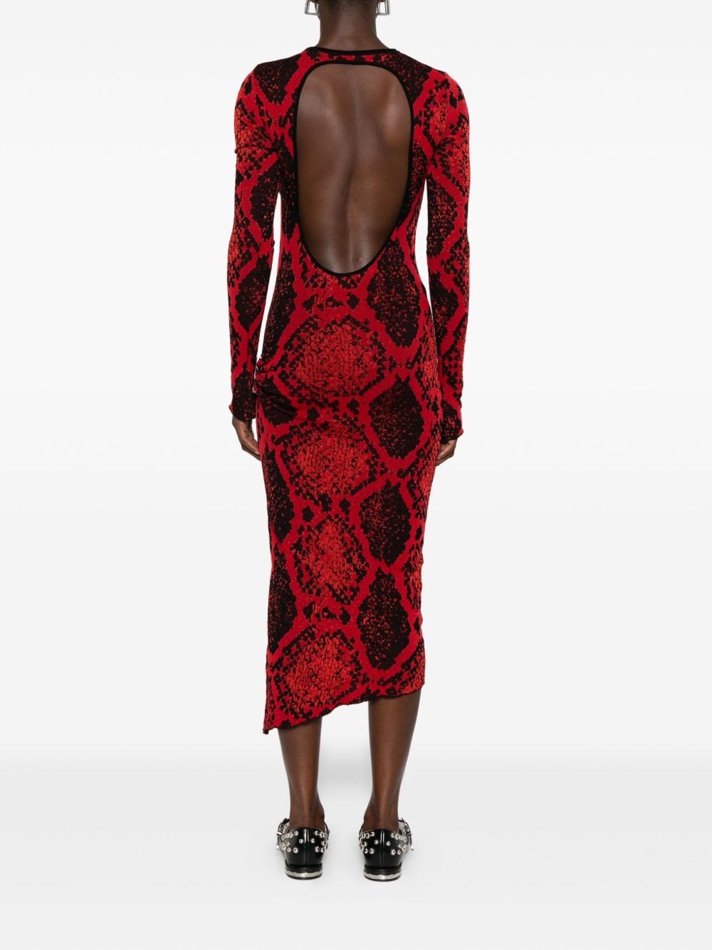 Abito midi con stampa animalier in rosso The Attico - donna 
