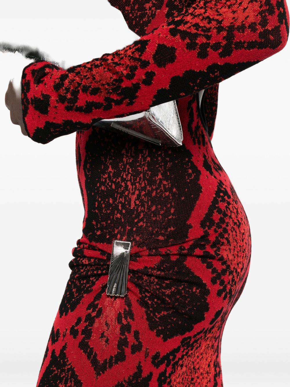 Abito midi con stampa animalier in rosso The Attico - donna 