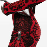 Abito midi con stampa animalier in rosso The Attico - donna 