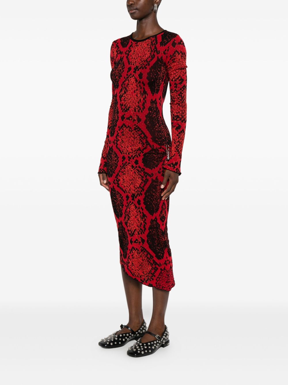 Abito midi con stampa animalier in rosso The Attico - donna 