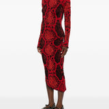 Abito midi con stampa animalier in rosso The Attico - donna 
